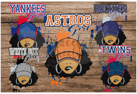 MLB Fan Girl PNG (No Logos) - Individual Designs