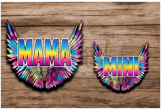 Mama & Mini Matching Rainbow Wings PNG