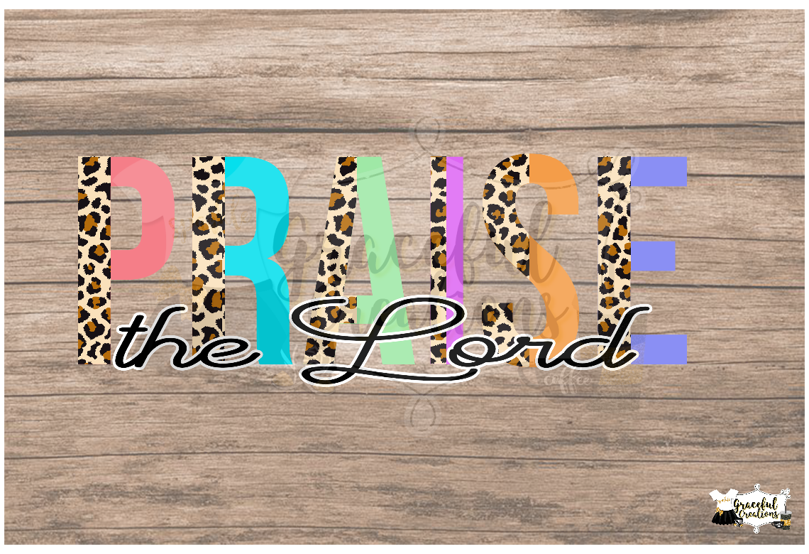 Praise The Lord Leopard Split Letters PNG
