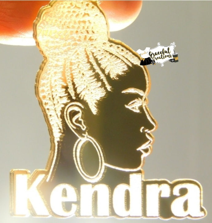 Custom Name Melanin Queen Necklace & Earrings