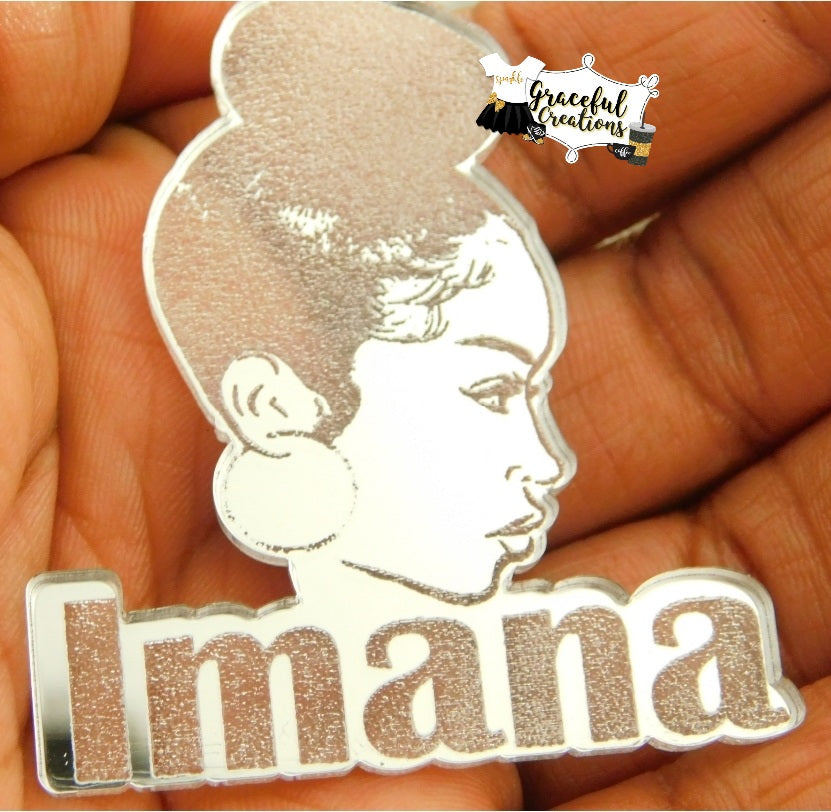 Custom Name Melanin Queen Necklace & Earrings