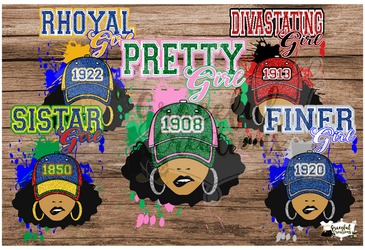 Sorority Girl in Cap PNG Bundle (No Logos)