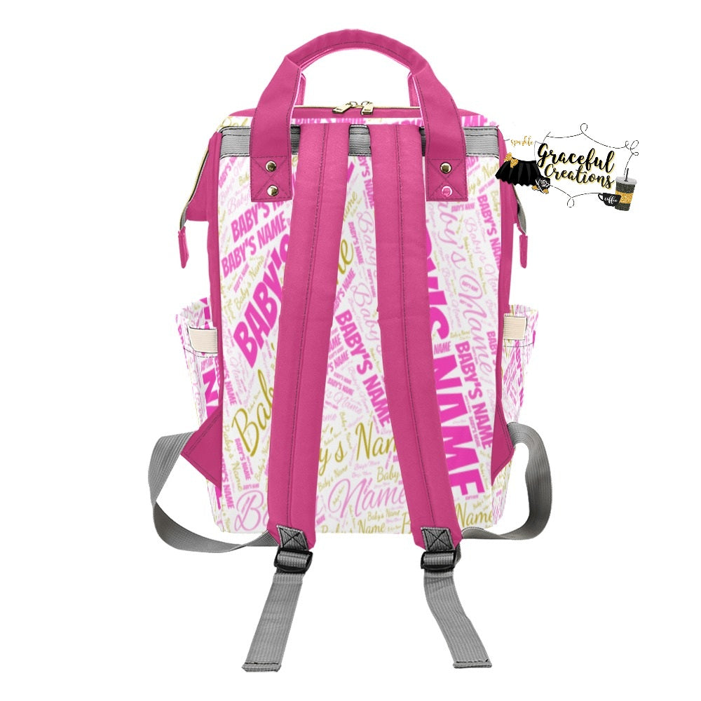 Custom All Over Print Multi Functional Diaper Bag Backpack