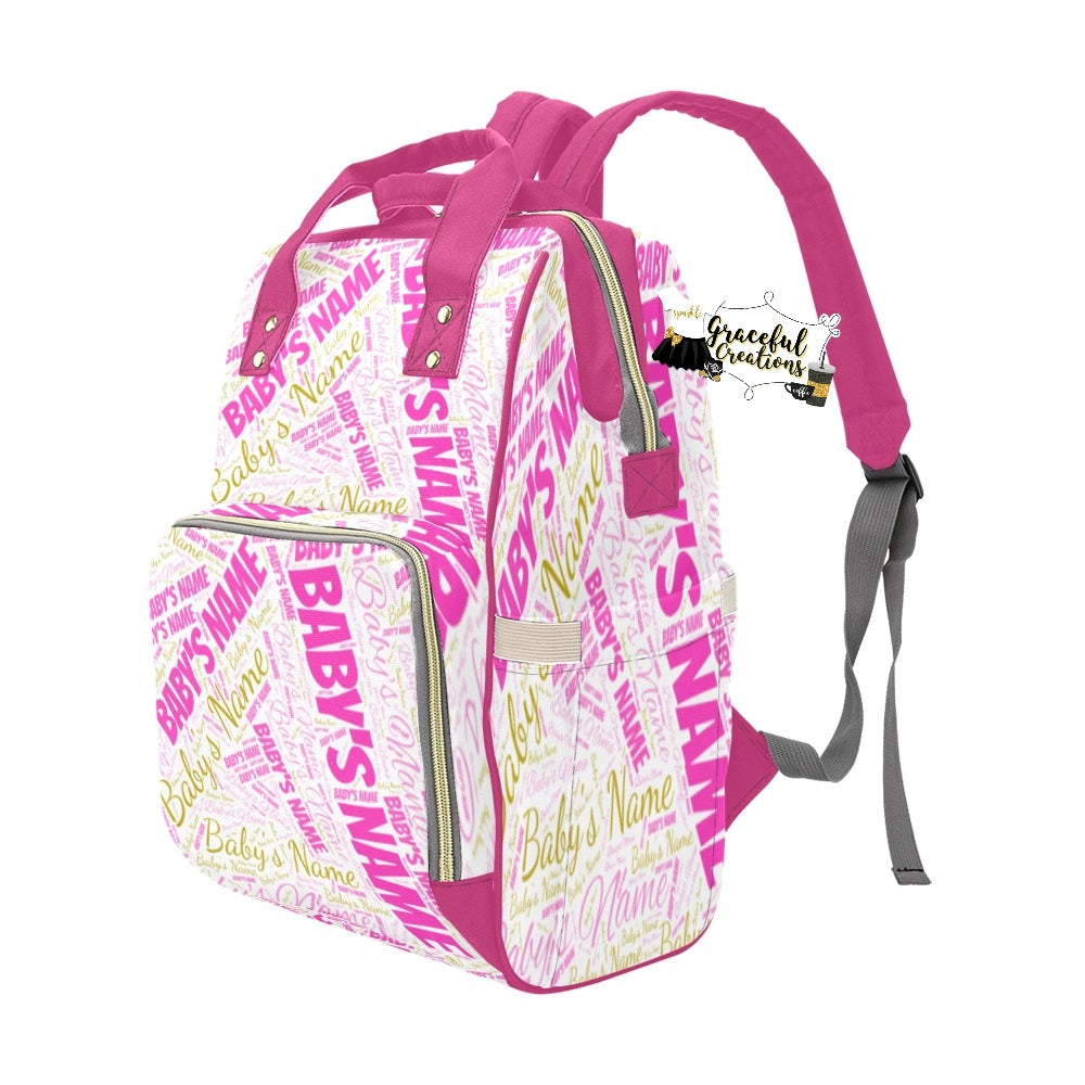 Custom All Over Print Multi Functional Diaper Bag Backpack