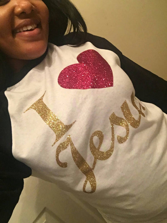 I Love Jesus Raglan Tee