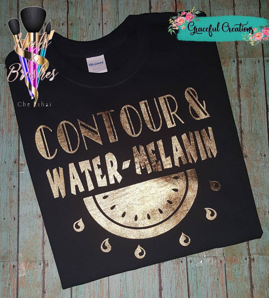 Contour & Water Melanin, Personalized, Custom T-Shirt