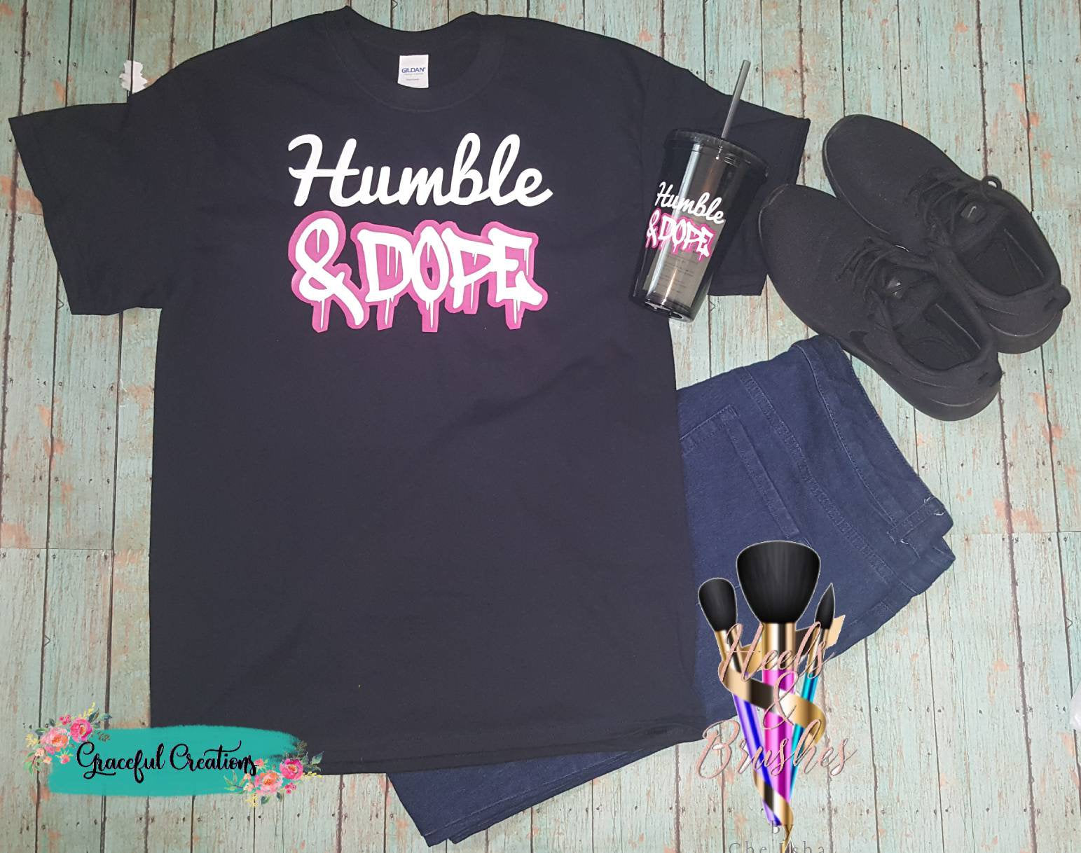 Humble & Dope, Melanin, MUA, Makeup Artist, Personalized, Custom T-Shirt