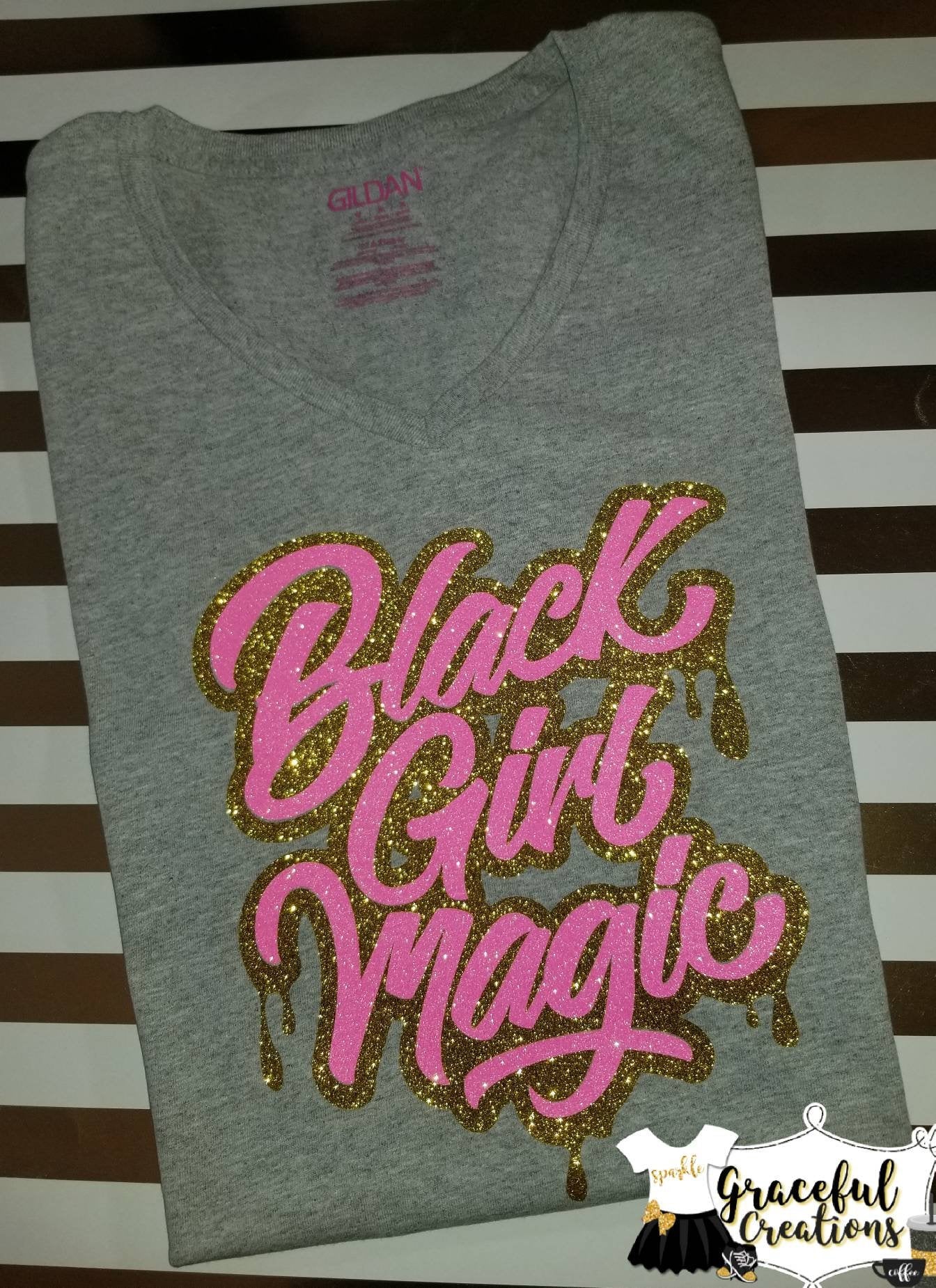 Black Girl Magic Graffiti, African Queen, African-American, Melanin, Personalized, Custom T-Shirt