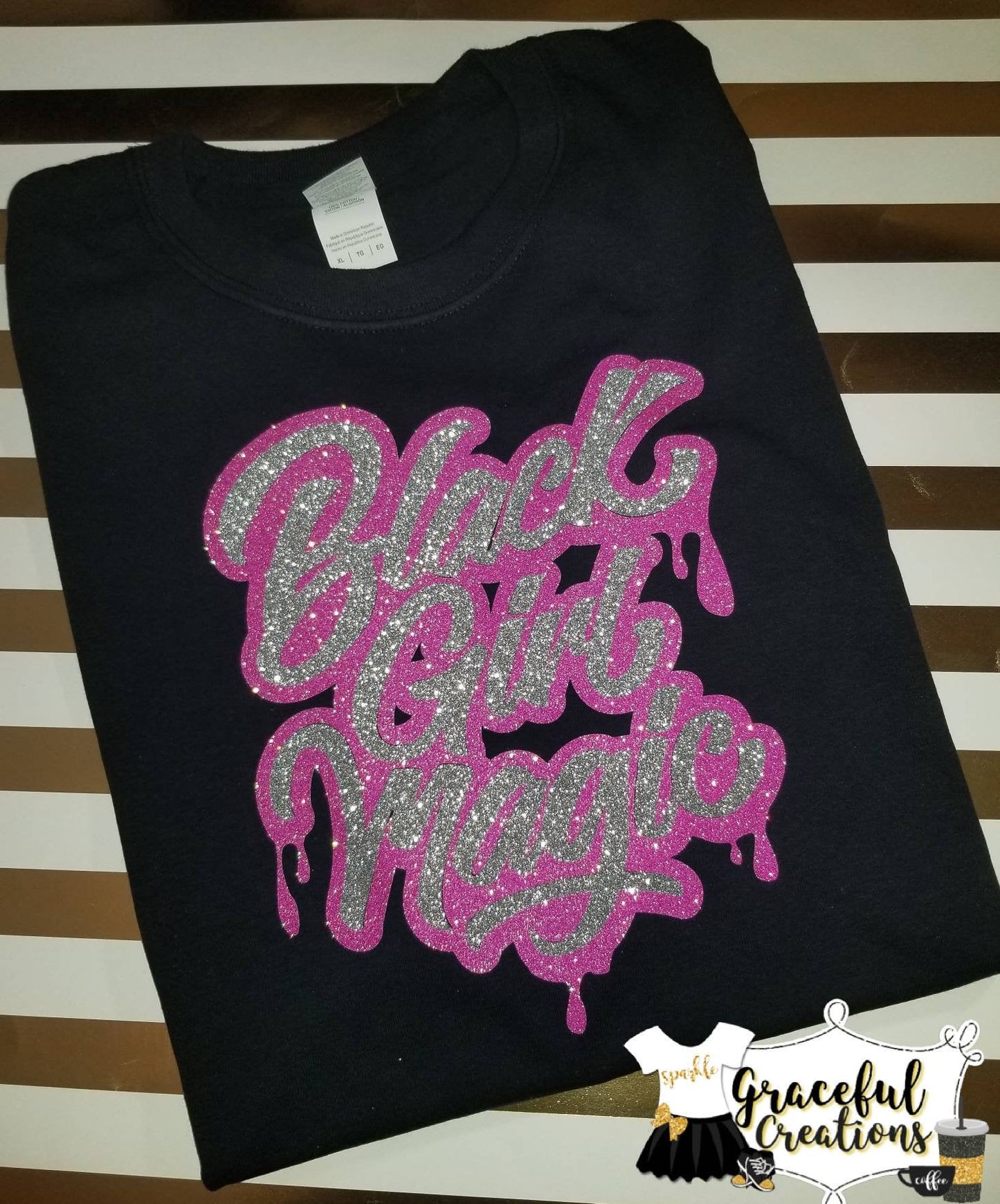 Black Girl Magic Graffiti, African Queen, African-American, Melanin, Personalized, Custom T-Shirt