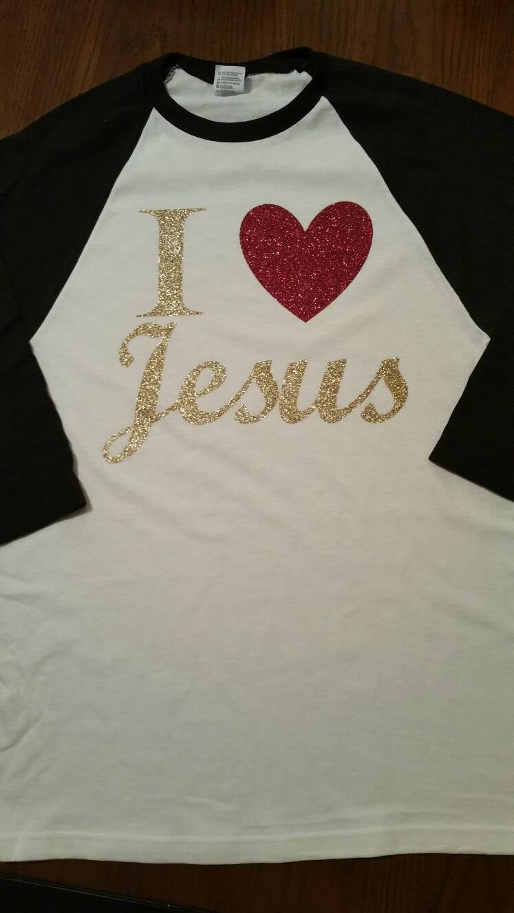 I Love Jesus Raglan Tee